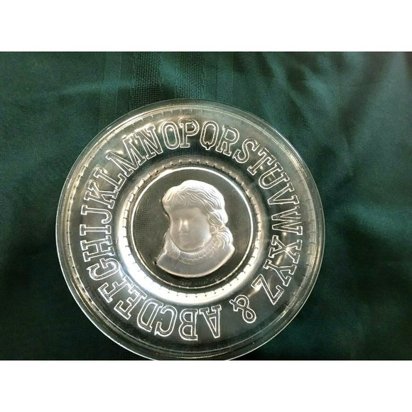 EAPG Clear Glass 8" ABC Childs Plate Girl - Pattern Glass - Picture 2 of 5